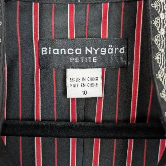 Bianca Nygard Petite Embroidered Black Jacket - Picture 8 of 8